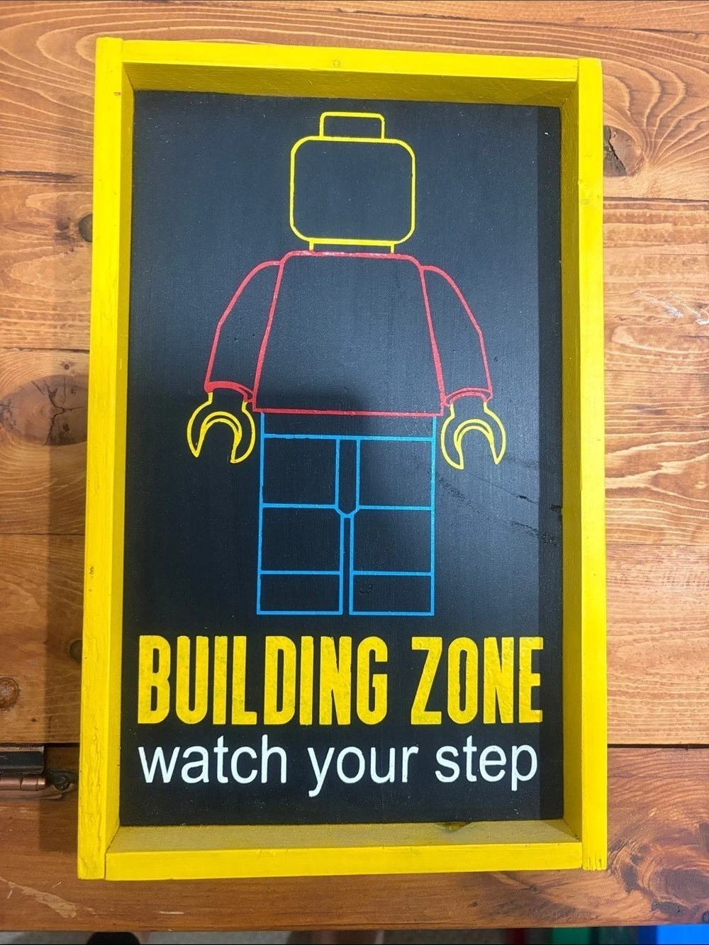 Lego- Building Zone Watch Your Step Sign